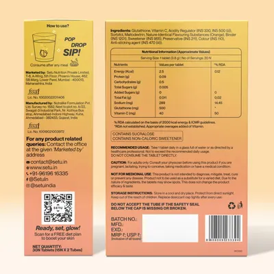 Secondary Images for Setu Skin Renew Glutathione Tablets for Glowing Skin