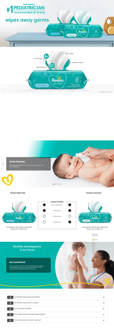 Premium A+ Content for Amazon.com: Pampers Baby Clean Wipes