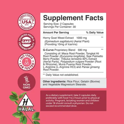 Secondary Images for Amazon.com: Natures Craft G-Curve Butt and Breast Enhancement Pills