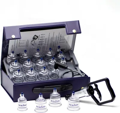 Secondary Images for Amazon.com: KS AcuZone Premium Plastic Cupping Set Includes 19 Cups with Extension Tube…