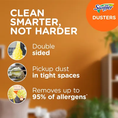 Secondary Images for Amazon.com: Swiffer Duster Heavy Duty 3 ft Extendable Handle Starter Kit with 3 Refills…