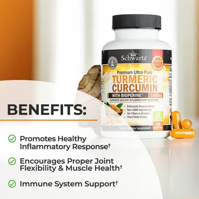 Secondary Images for Amazon.com: Turmeric Curcumin with Black Pepper Extract 1500mg