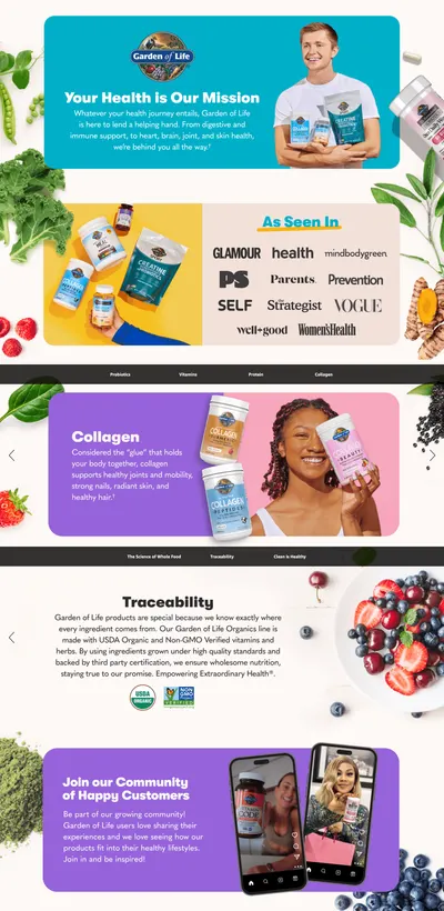 Premium A+ Content for Amazon.com: Garden of Life Organics Organic Multivitamin for Women