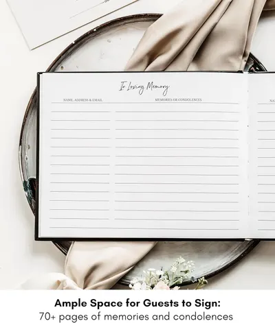 Secondary Images for Amazon.com: Lamare Funeral Guest Book for Memorial Service