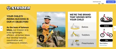 Brand Story for Amazon.com: Strider 12” Sport Bike