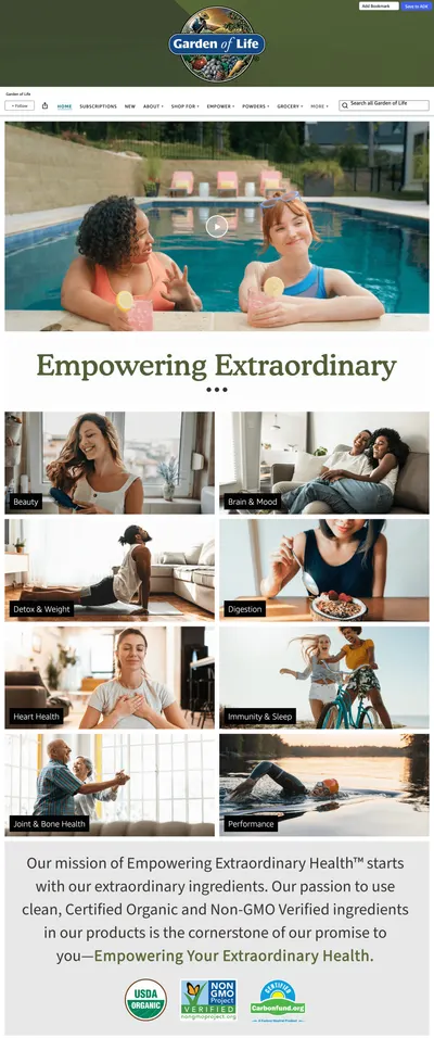 Brand Store for Amazon.com: Garden of Life