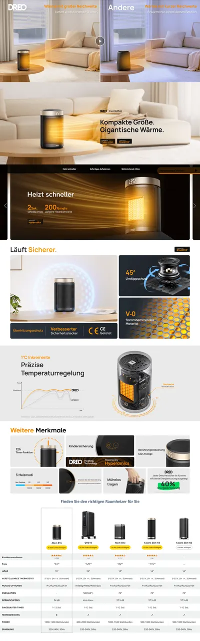 Premium A+ Content for Dreo Energiesparender Heizlüfter