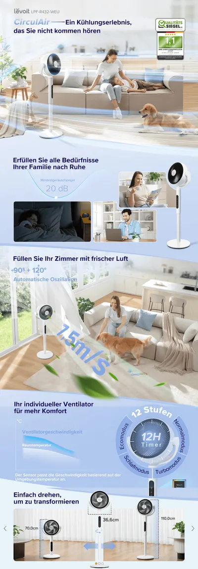 Premium A+ Content for Levoit 20dB Standventilator Leise
