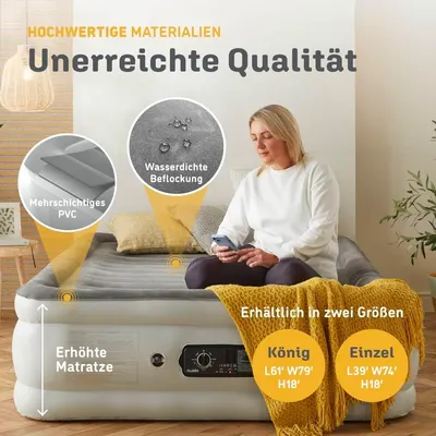 Secondary Images for Huddle® Luxury King Luftbett mit patentierter Doppelpumpe SlumberGuard™ Premium…