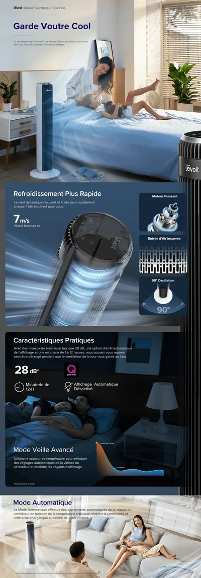 Premium A+ Content for LEVOIT Ventilateur Colonne Silencieux 28dB