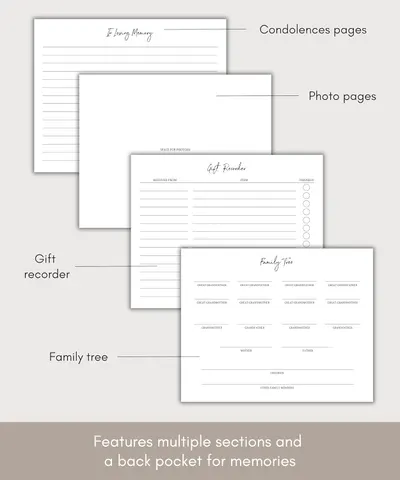 Secondary Images for Amazon.com: Lamare Funeral Guest Book for Memorial Service