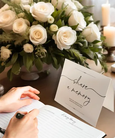 Secondary Images for Amazon.com: Lamare Funeral Guest Book for Memorial Service