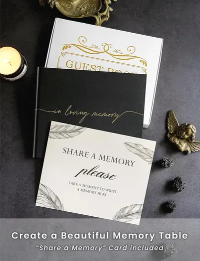 Secondary Images for Amazon.com: Twill Funeral Guest Book