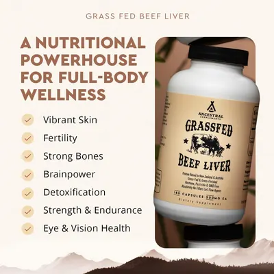 Secondary Images for Amazon.com: Ancestral Supplements Grass Fed Beef Liver 180 Capsules