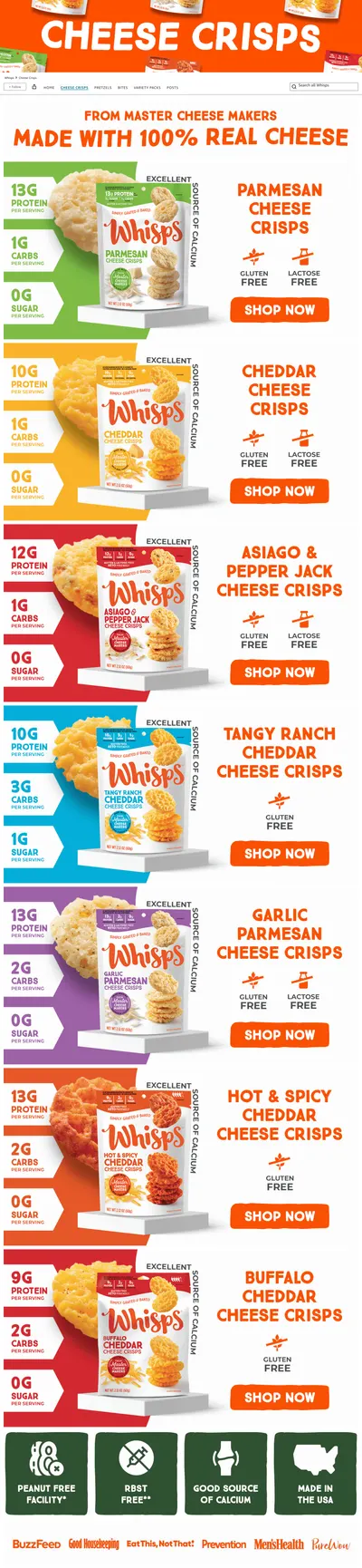 Brand Store for Amazon.com: Whisps: Cheese Crisps