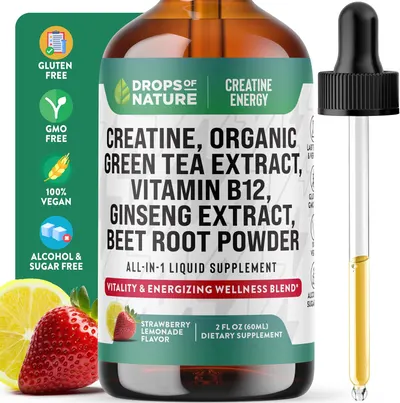 Secondary Images for Amazon.com: Creatine Monohydrate and Vitamin B12 Drops