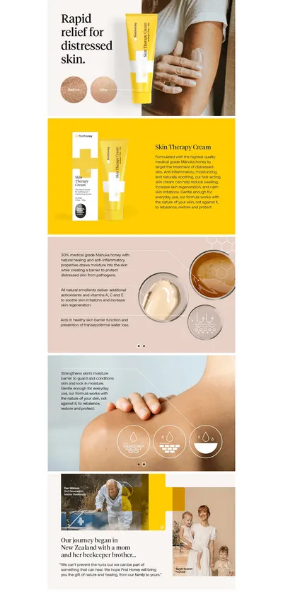 Premium A+ Content for Amazon.com: First Honey® Manuka Honey Cream for Dry & Itchy Skin