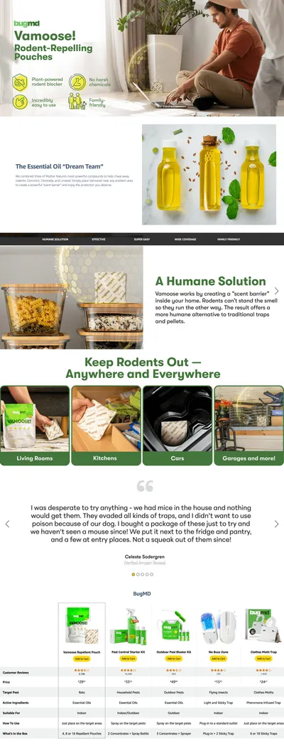 Premium A+ Content for Amazon.com : BugMD Vamoose Rodent Repellent Pouches (1 Pack