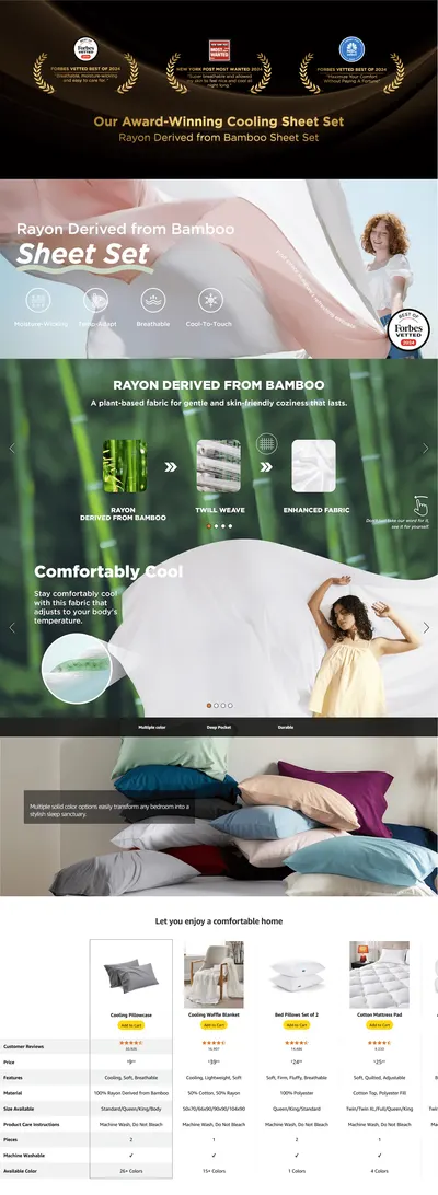 Premium A+ Content for Amazon.com: Bedsure Queen Sheets