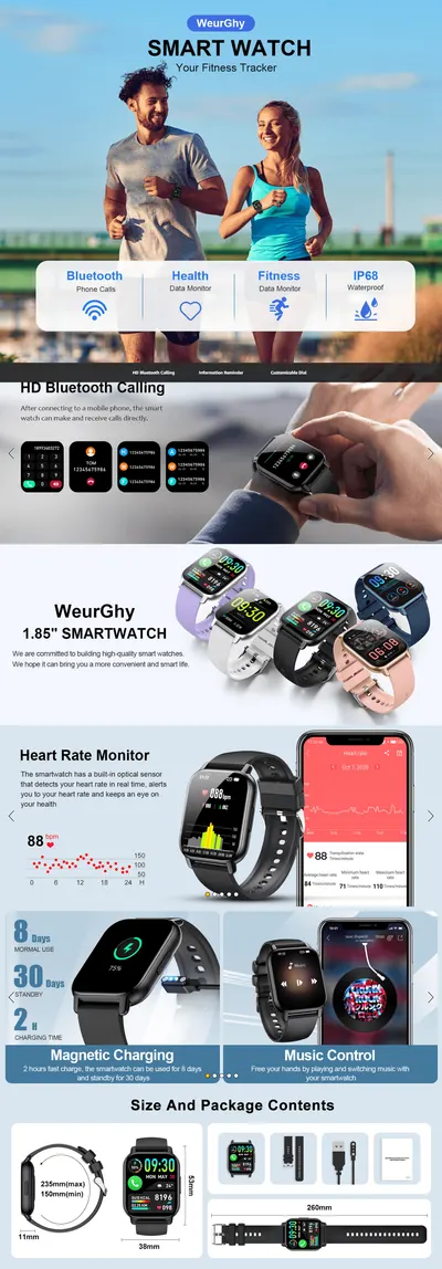 Premium A+ Content for Smart Watch for Men Women Answer/Make Calls