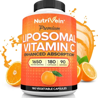 Secondary Images for Amazon.com: Nutrivein Liposomal Vitamin C 1650mg