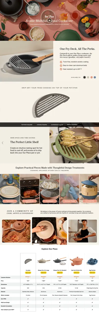 Premium A+ Content for Amazon.com: Our Place Fry Deck