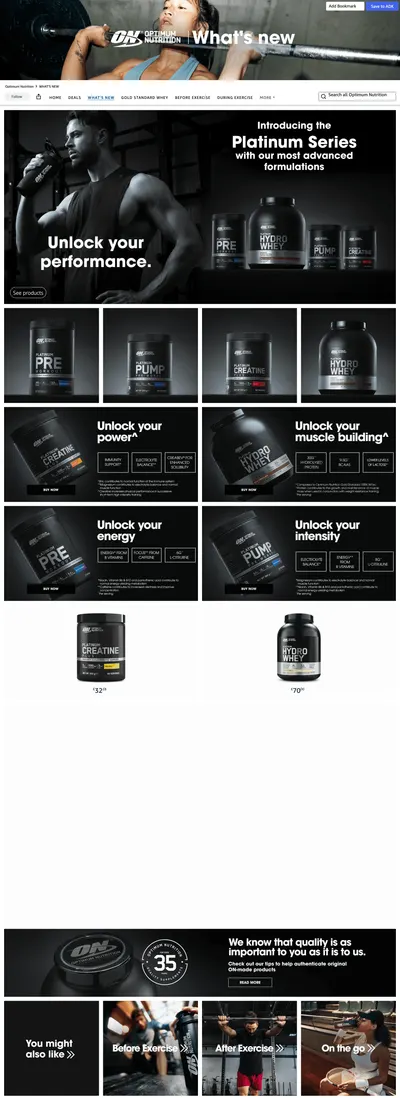 Brand Store for Amazon.co.uk: Optimum Nutrition: WHAT'S NEW