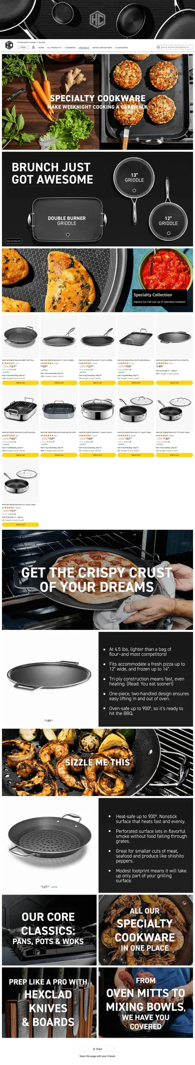 Amazon listing image for HexClad Hybrid Cookware