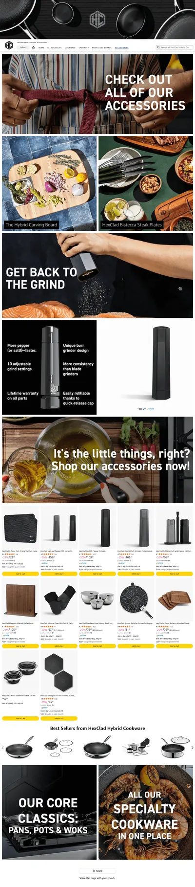 Amazon listing image for HexClad Hybrid Cookware