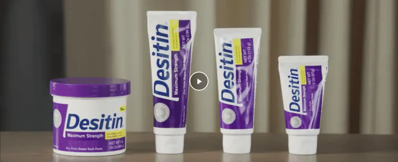 Shows the full range of Desitin Maximum Strength sizes and formats so shoppers can pick the size that suits them.