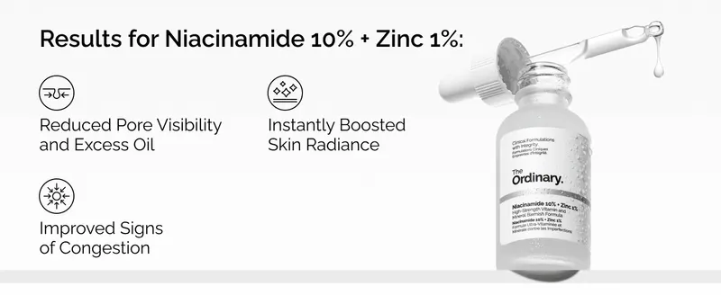 Highlights three distinct skincare results side by side to show the product delivers multiple visible benefits.