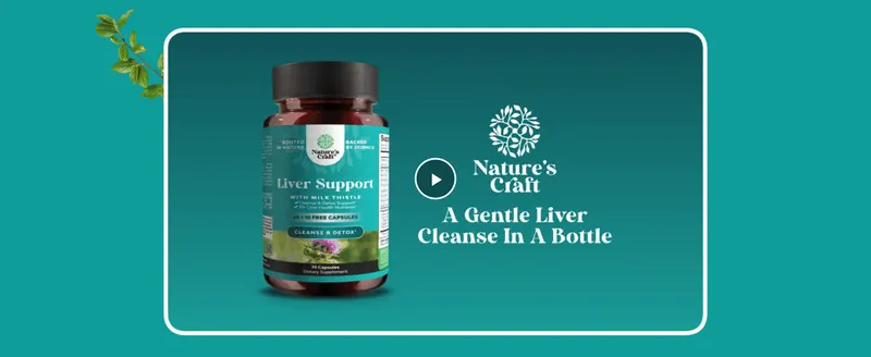 Introduces the Nature's Craft brand and positions the product with a simple brand promise, inviting shoppers to watch a video.