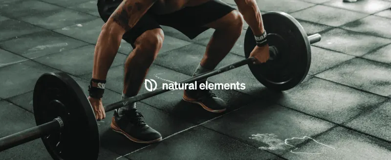 Reinforces the brand identity over an aspirational fitness lifestyle photo to build emotional association with active, disciplined living.