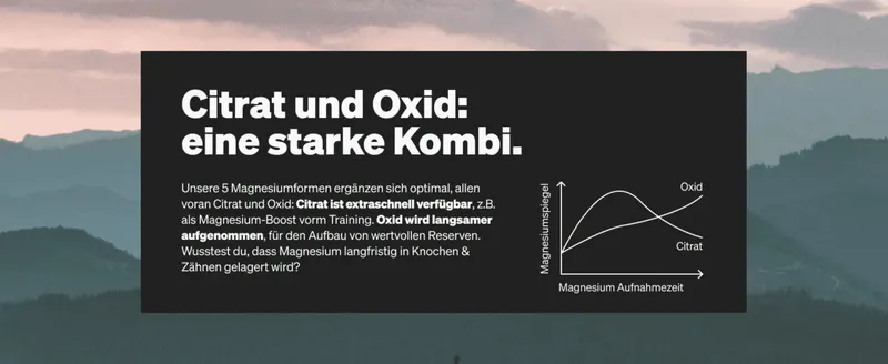 Explains why combining fast-absorbing citrate with slow-release oxide gives more complete, sustained magnesium supplementation.