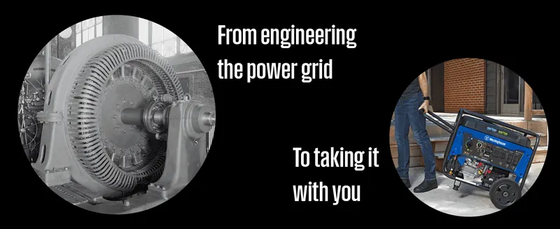 Positions the brand's industrial engineering legacy as the foundation for a portable, takeable power product.