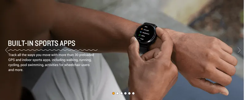 Communicates the versatility of over 30 preloaded sports apps so shoppers see the watch fits many activities and lifestyles.