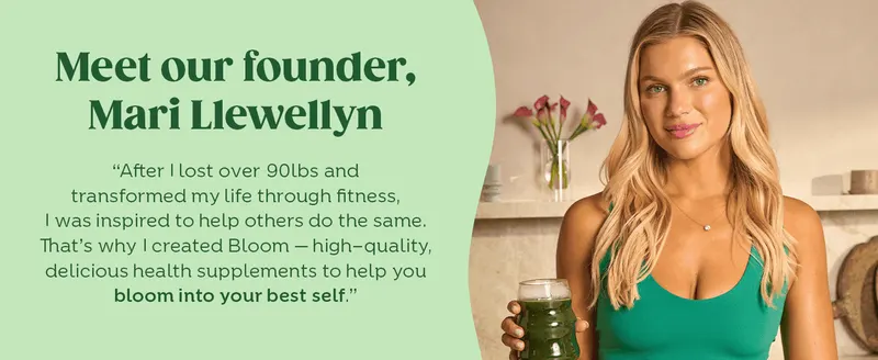 Builds emotional trust by introducing the founder's personal transformation story behind why the brand was created.
