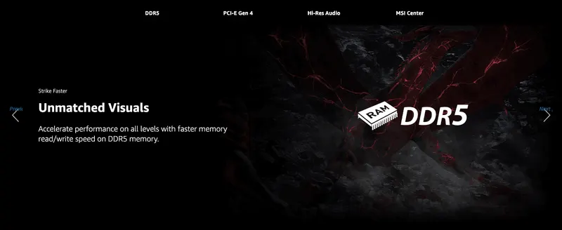 Tells gamers that faster DDR5 memory speeds up read and write performance, so they can expect smoother gameplay.