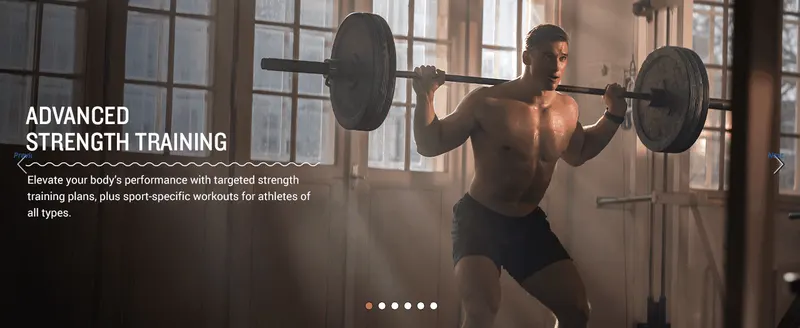 Highlights guided strength training and sport-specific workout plans to show the watch supports serious athletic training.