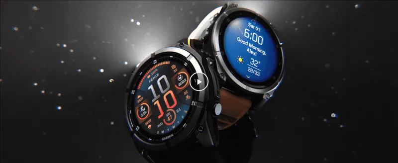 A stylized brand video thumbnail showcasing the watch's premium design and customizable watch faces to build desirability.