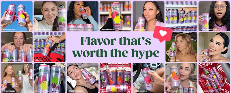 Shows a wall of real customers enjoying the drink to build social proof that the flavor lives up to the hype.