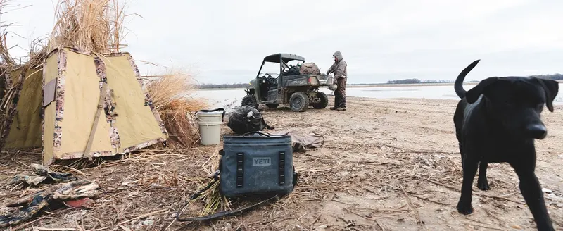 Shows the product in a real-world outdoor hunting or camping setting to help shoppers envision the product in use during their own adventures.